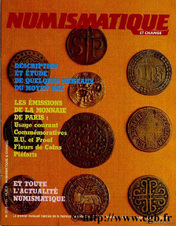 Numismatique & Change n°145 - novembre 1985 NUMISMATIQUE ET CHANGE
