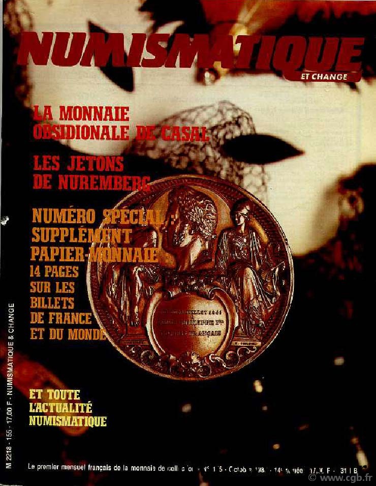 Numismatique & Change n°155 - octobre 1986 NUMISMATIQUE ET CHANGE