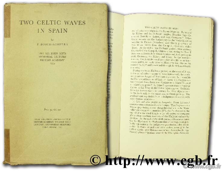 Two celtic waves in spain the sir john rhys memorial lecture BOSCH-GIMPERA P.