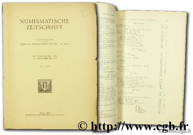 Numismatische Zeitschrift herausgeben von der Numismatischen Geselleschaft in Wien, der Ganzen Reihe 68, band; 1935 