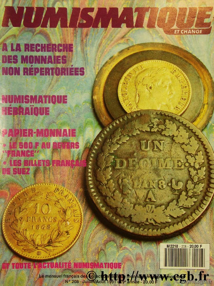 Numismatique et change n°208, juillet/aout 1991 NUMISMATIQUE ET CHANGE