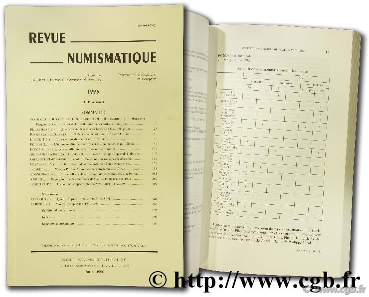 Revue numismatique 1996, 151ème volume 