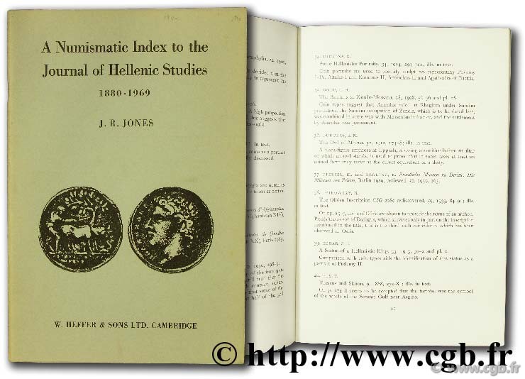 A numismatic index to the journal of hellenic studies JONES J.-R.
