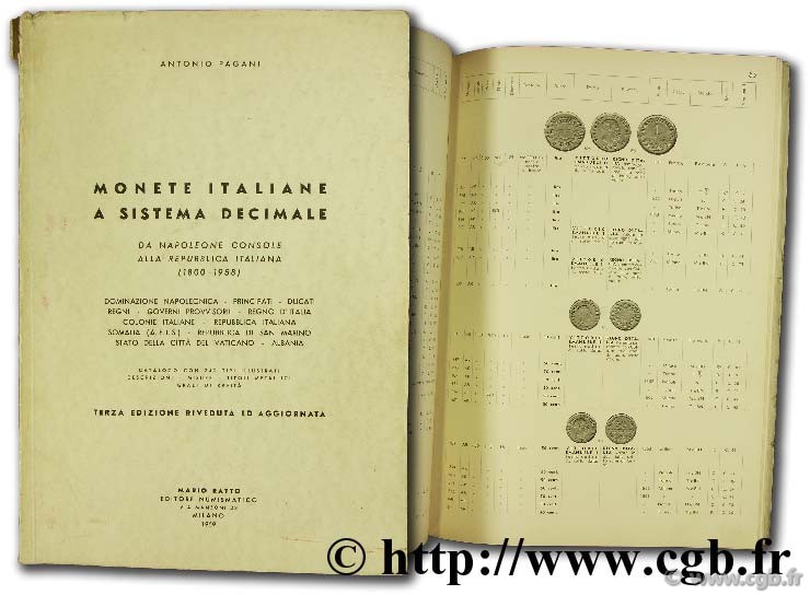 Monete italiane a sistema decimale, Da napoleone console alla republica italiana (1800 - 1958) PAGANI A.