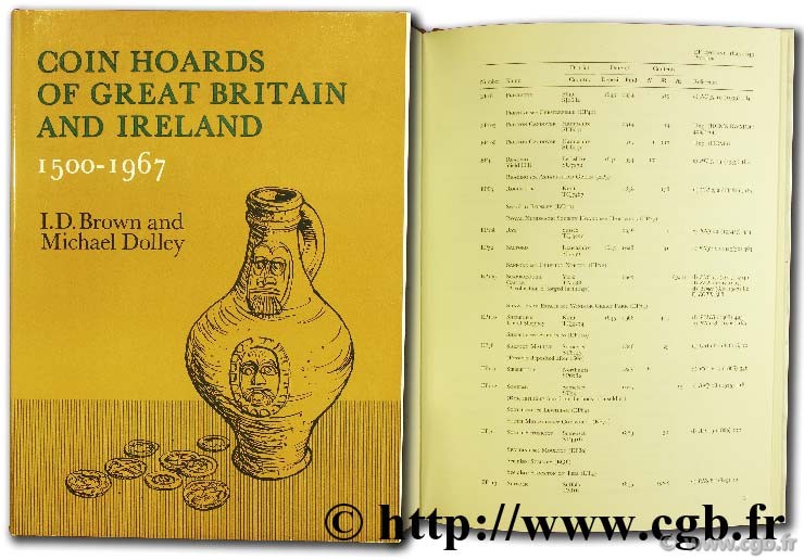 A Bibliography of Coins Hoard of Great Britain and Ireland 1500 - 1967 BROWN I.-D., DOLLEY M.