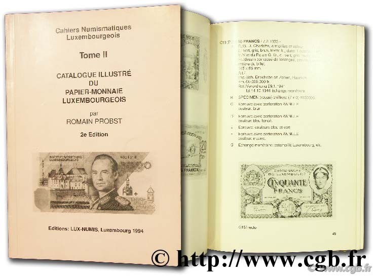 Catalogue illustré du papier-monnaie luxembourgeois PROBST R.