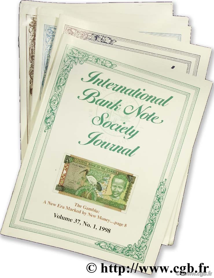 International bank note society journal 1998, 1999, 2000 (11 revues) 
