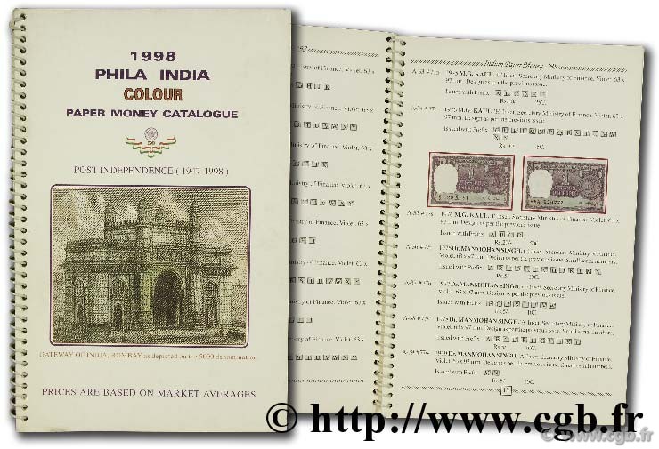 1998 Phili India colour Paper Money Catalogue JAIN M.