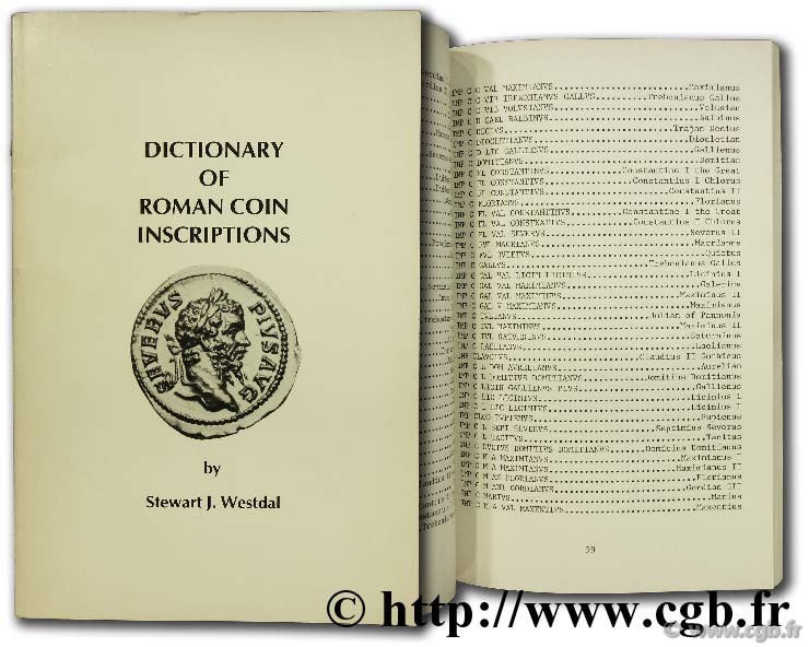 Dictionary of roman coins inscriptions WESTDAL S.-J.
