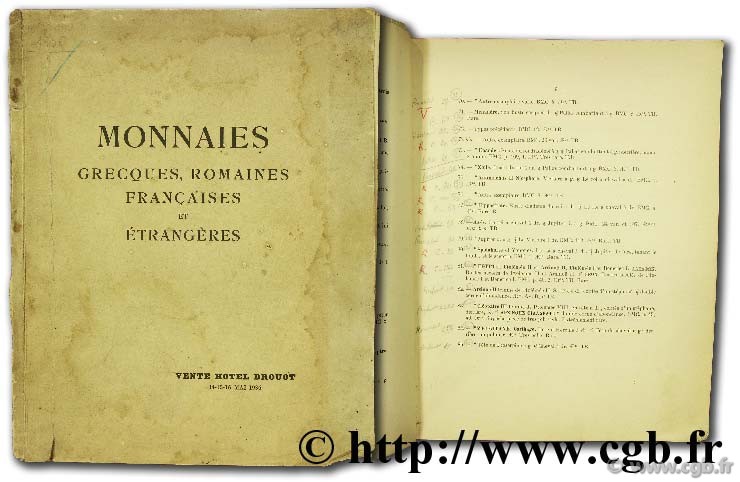 Collection de M. E. de P., monnaies grecques, romaines, françaises et étrangères, Paris, 14-16 mai 1936 CIANI L.