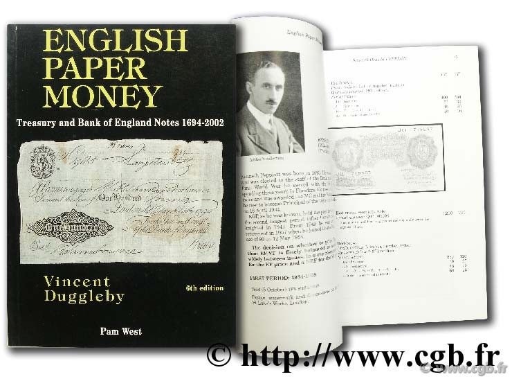 English paper money, treasury and Bank of England Notes 1694 - 2002  DUGGLEBY V.
