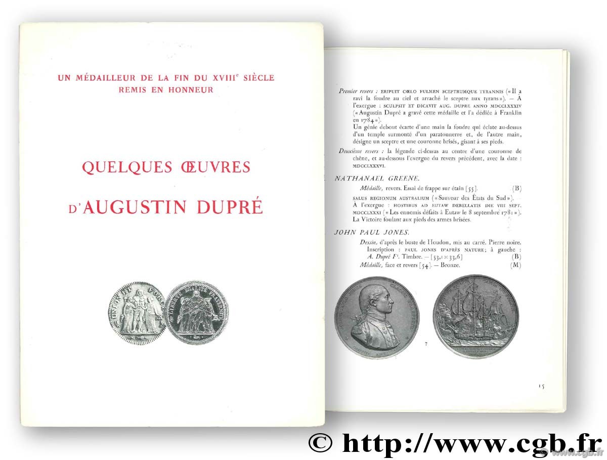 Un médailleur de la fin du XVIIIème siècle remis en honneur. Quelques œuvres d Augustin Dupré LAPASSADE R.