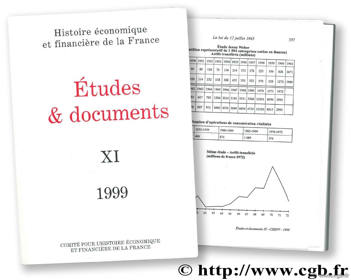 Études & documents XI, 1999. Comité pour Histoire économique et financière de la France (C.H.E.F.F) 