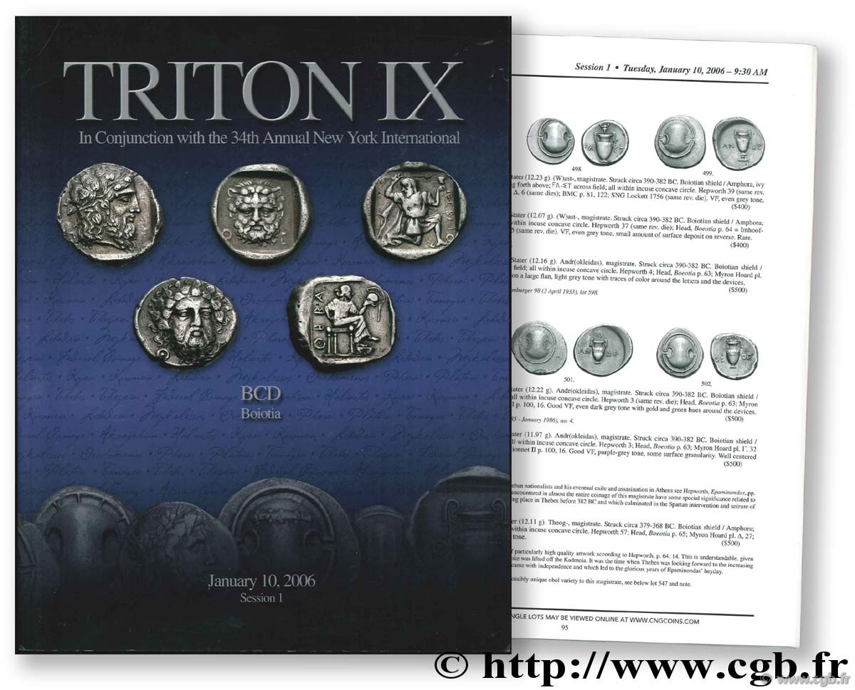 TRITON IX : The BCD Collection of the Coinage of Boiotia. January 10, 2006 