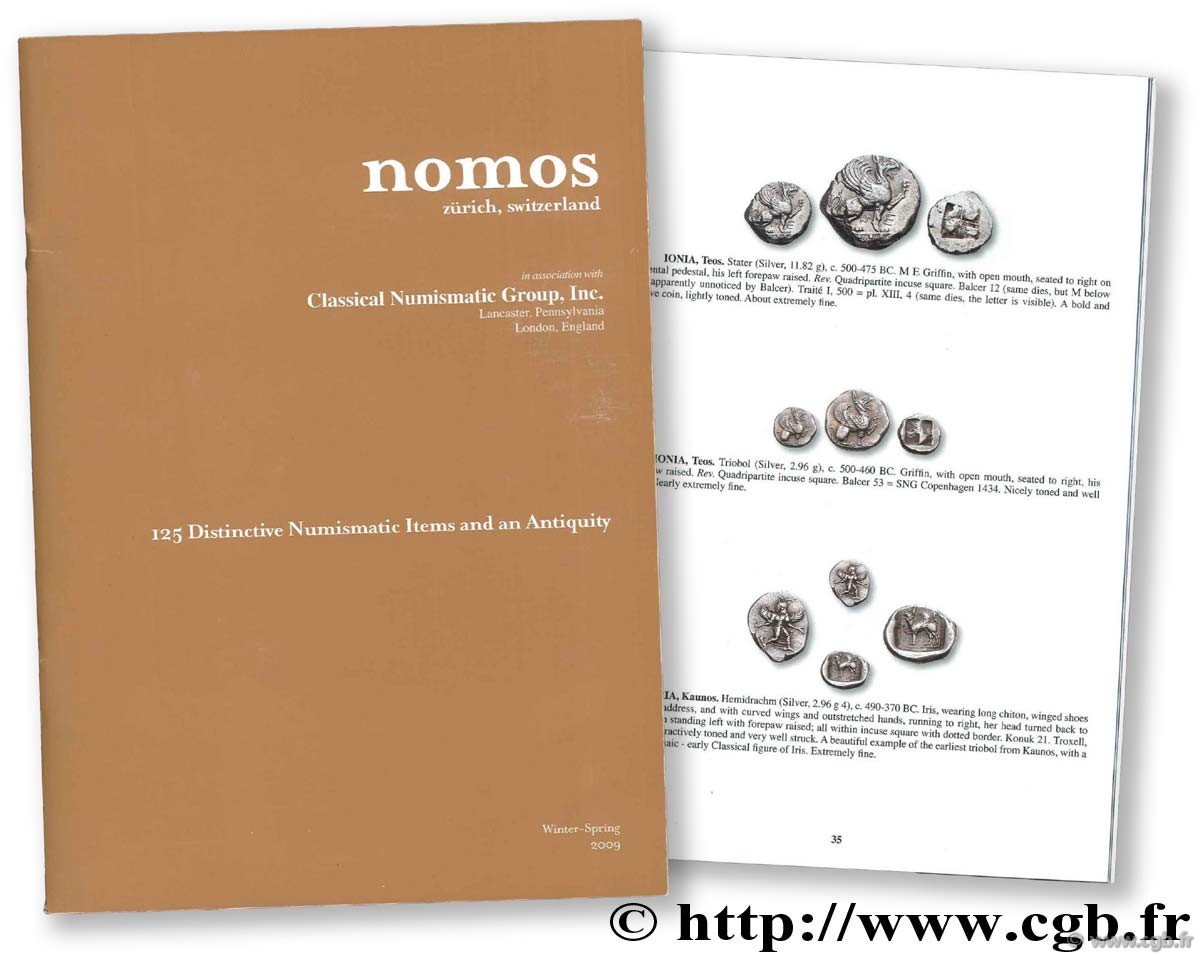 Nomos. 125 Distinctive Numismatic Items and Antiquity. Catalog Winter-Spring 2009 