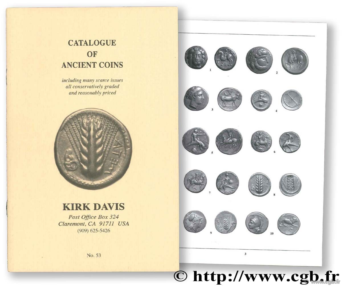Catalogue of Ancient Coins n° 53, Spring 2008 DAVIS K.