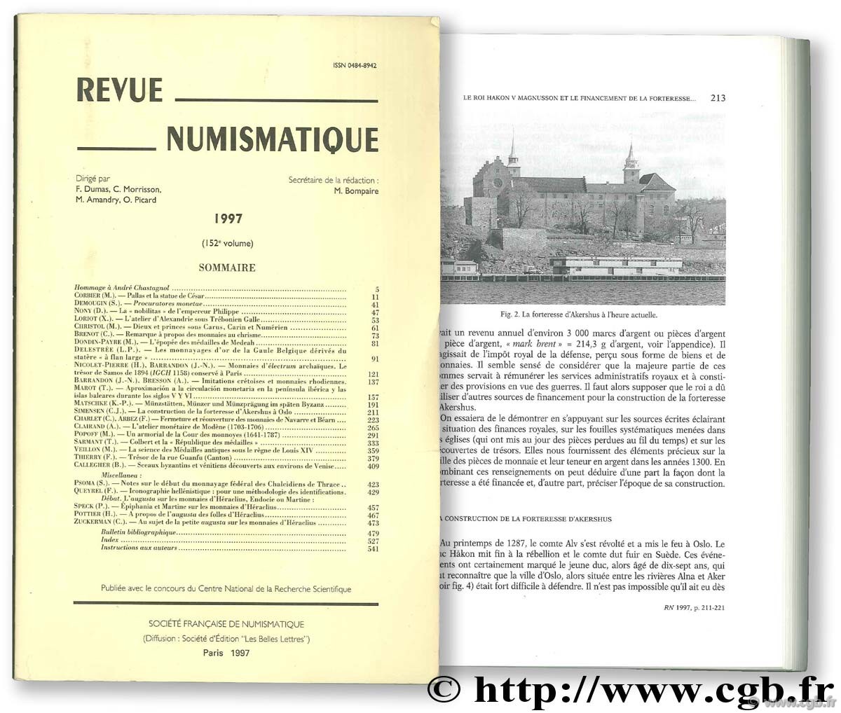 Revue Numismatique, 152ème volume 