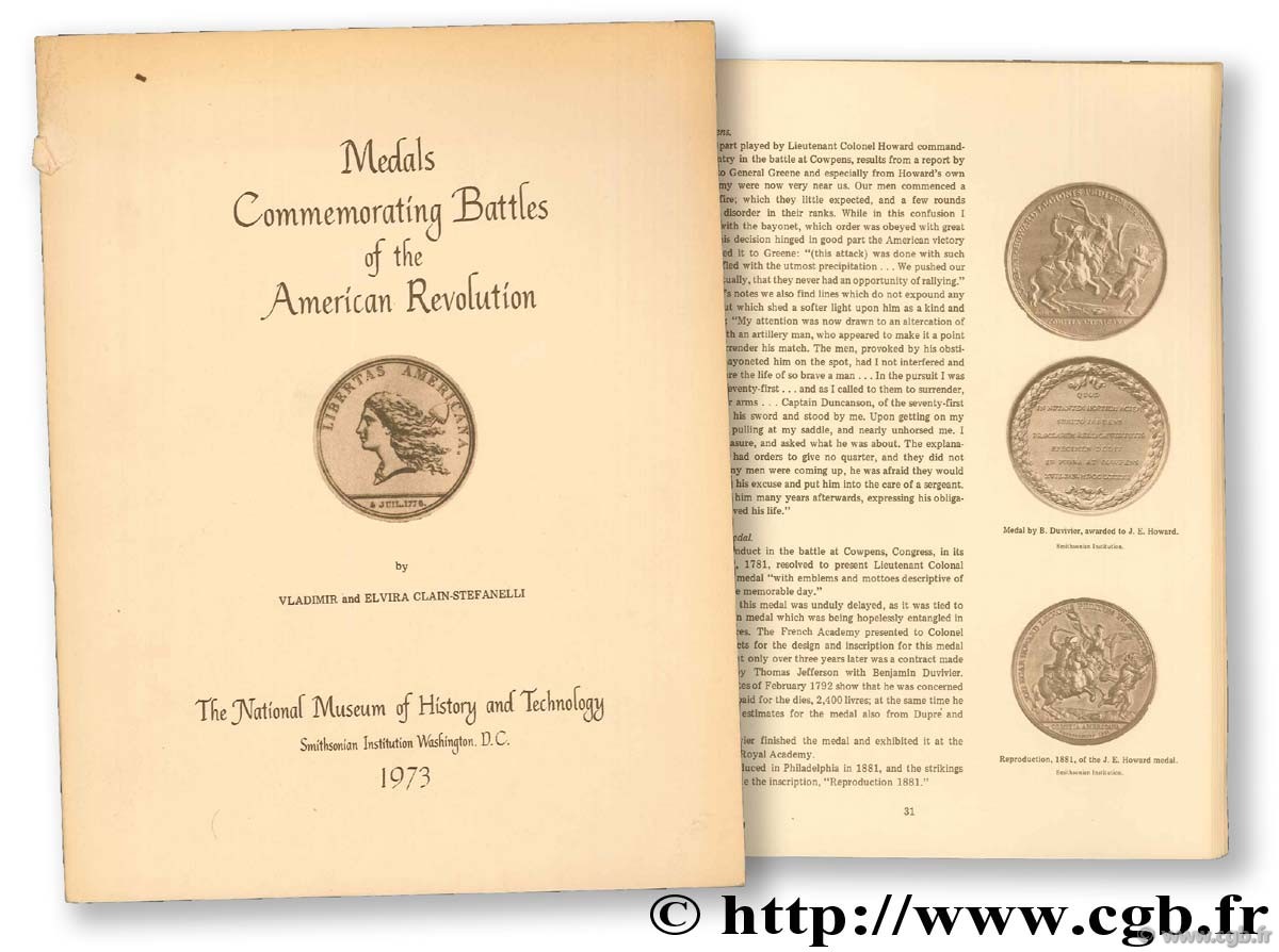 Medals Commemprating Battles of the American Revolution CLAIN-STEFANELLI V.