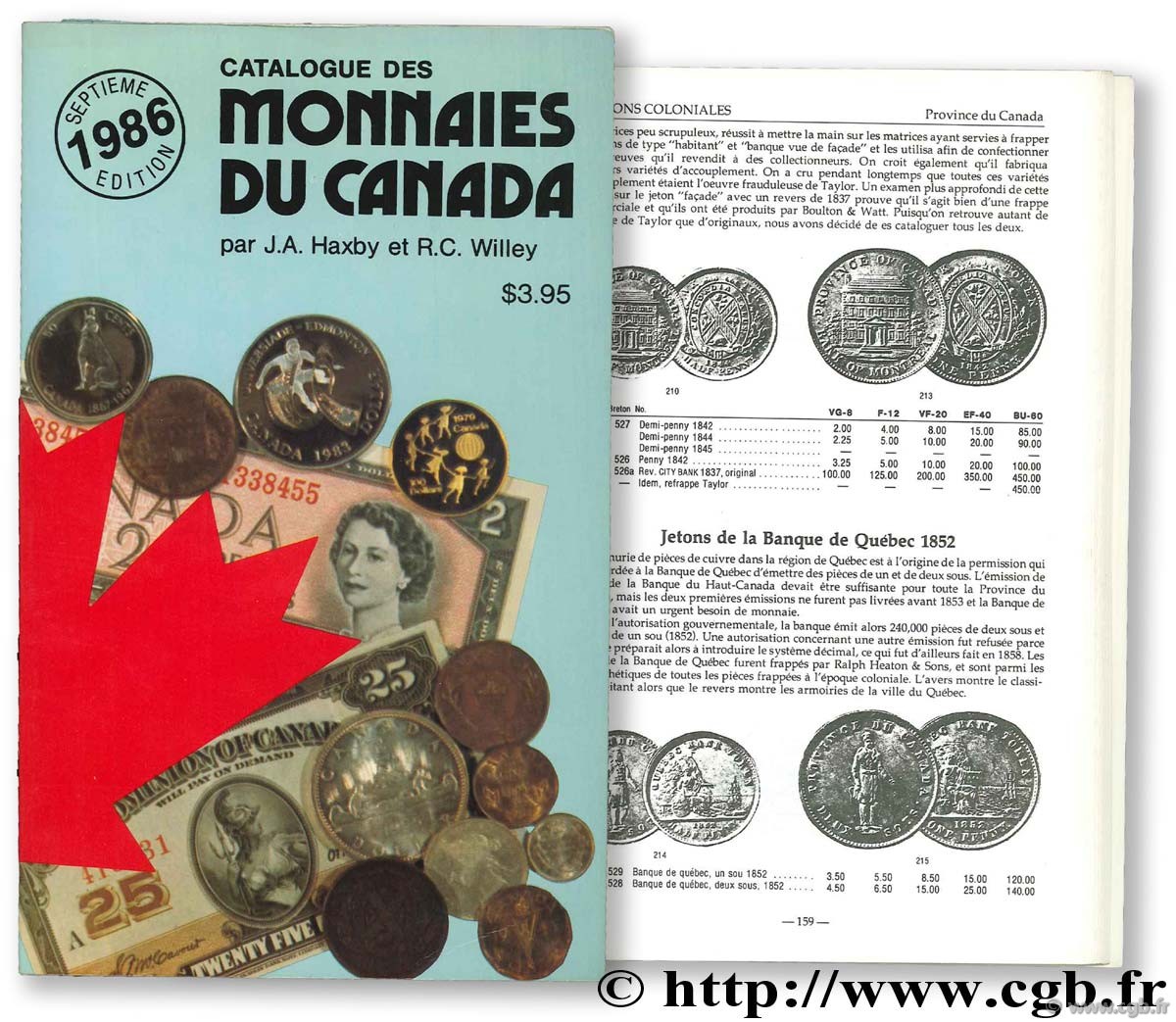 Catalogue des monnaies du Canada  HAXBY J.-A. WILLEY R.-C.