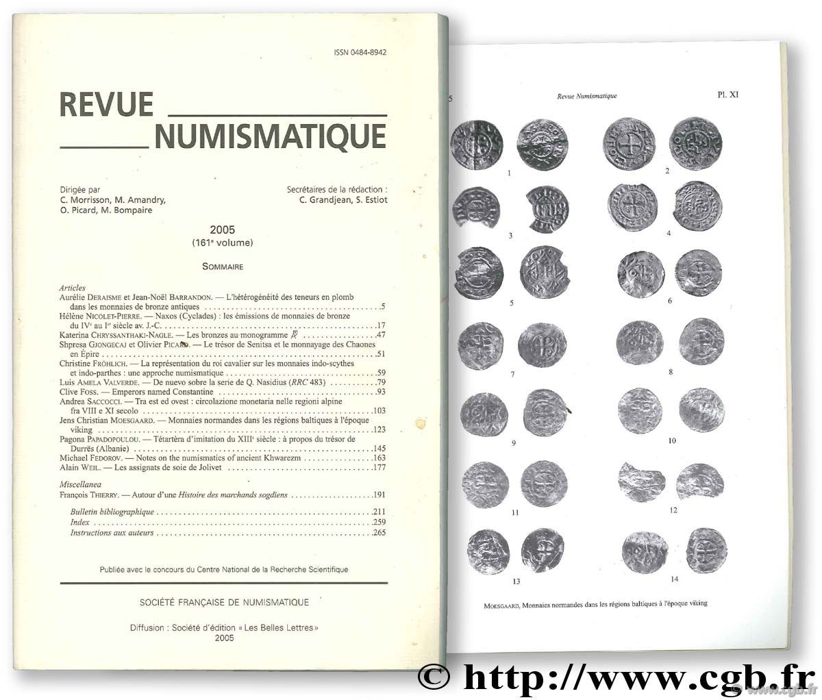 Revue Numismatique,161ème volume BOMPAIRE M., ESTIOT S.