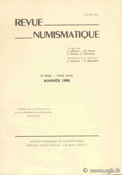 Revue Numismatique 1990, VIe série, tome XXXII 