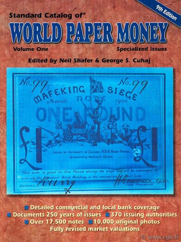 World paper money Vol.I specialized issues, 9e édition PICK Albert