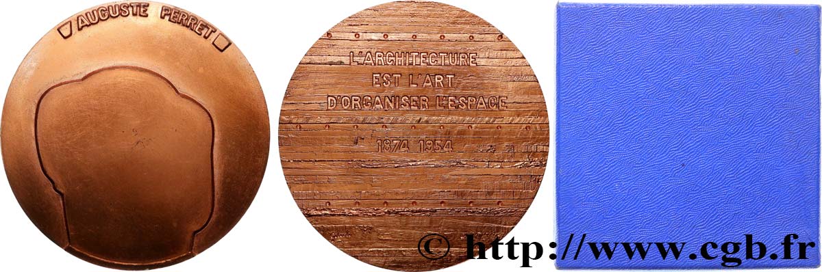 CINQUIÈME RÉPUBLIQUE Médaille, Auguste Perret TTB+/SUP
