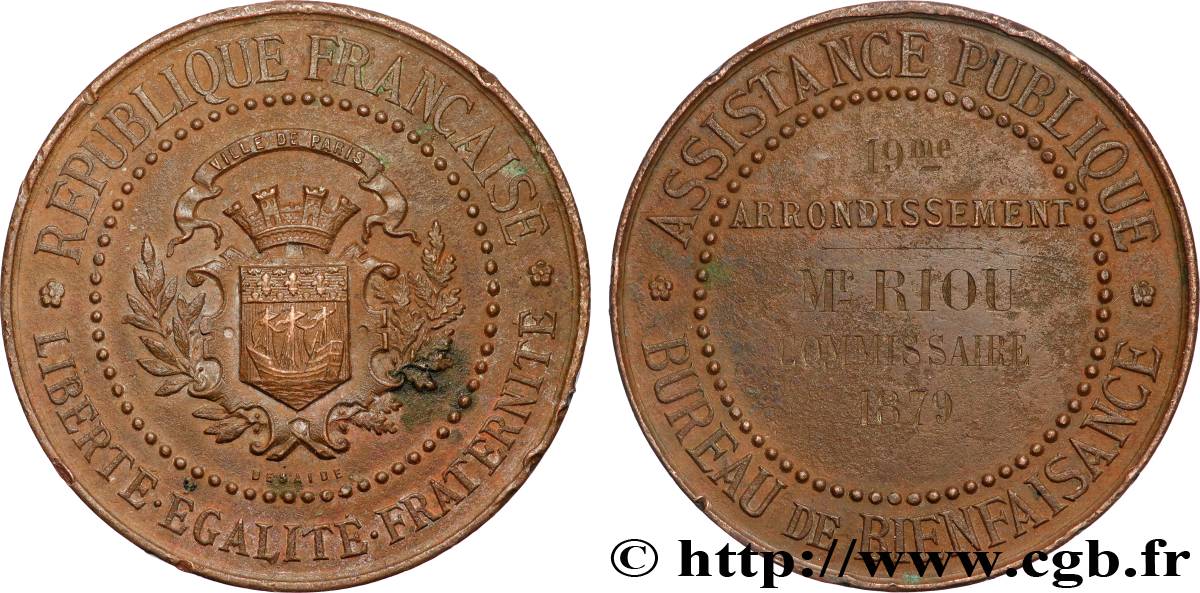 DRITTE FRANZOSISCHE REPUBLIK Médaille, Bureau de bienfaisance fSS