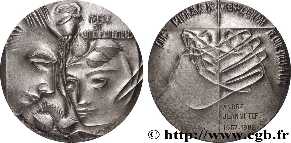 AMOUR ET MARIAGE Médaille, Noces d’argent TTB