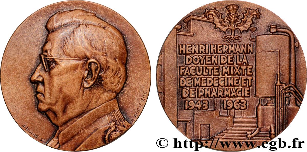 CINQUIÈME RÉPUBLIQUE Médaille, Henri Hermann TTB