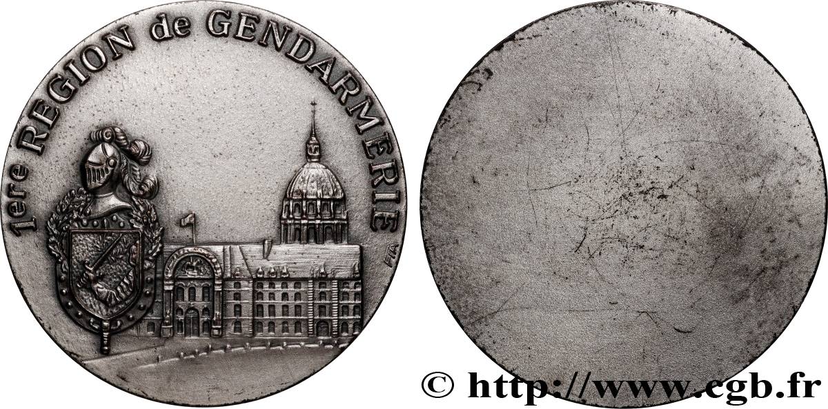 CINQUIÈME RÉPUBLIQUE Médaille, 1ere région de gendarmerie TTB+