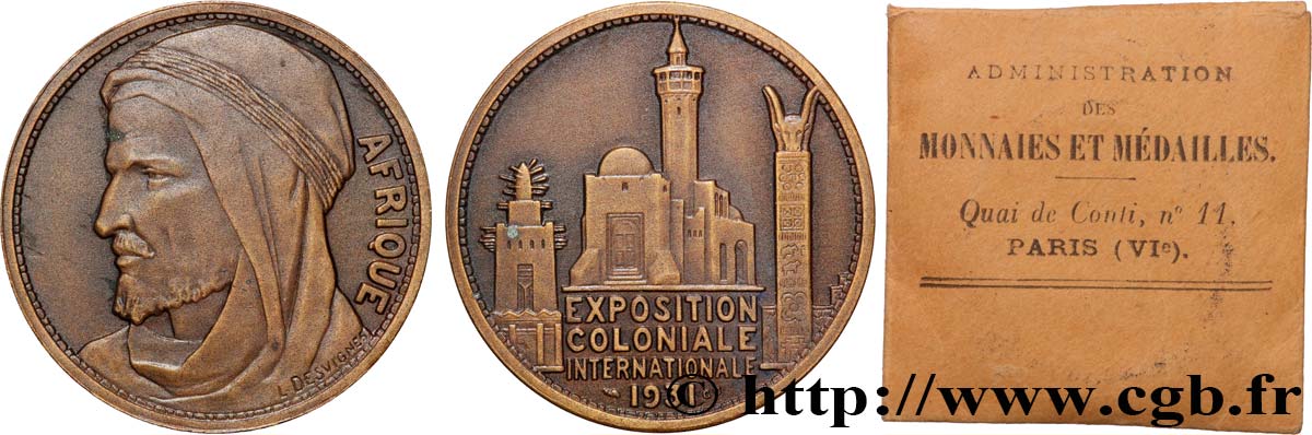 III REPUBLIC Médaille, Exposition Coloniale Internationale - Afrique AU
