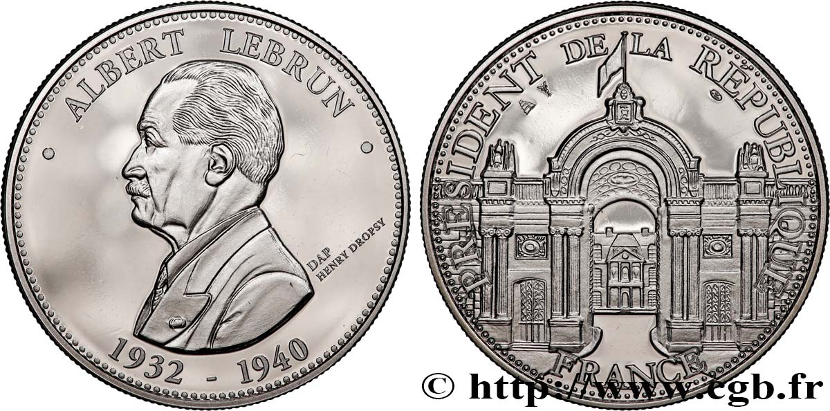 III REPUBLIC Médaille, Albert Lebrun, président de la République MS