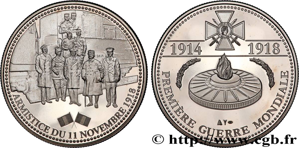 V REPUBLIC Médaille, Armistice du 11 novembre 1918 MS
