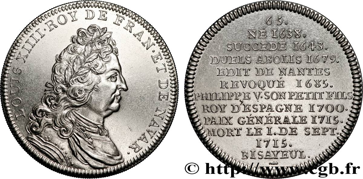 SÉRIE MÉTALLIQUE DES ROIS DE FRANCE Médaille, Louis XIV, refrappe SUP
