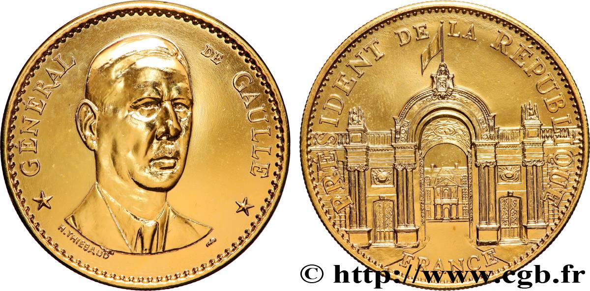 FUNFTE FRANZOSISCHE REPUBLIK Médaille, Général de Gaulle, président de la République VZ