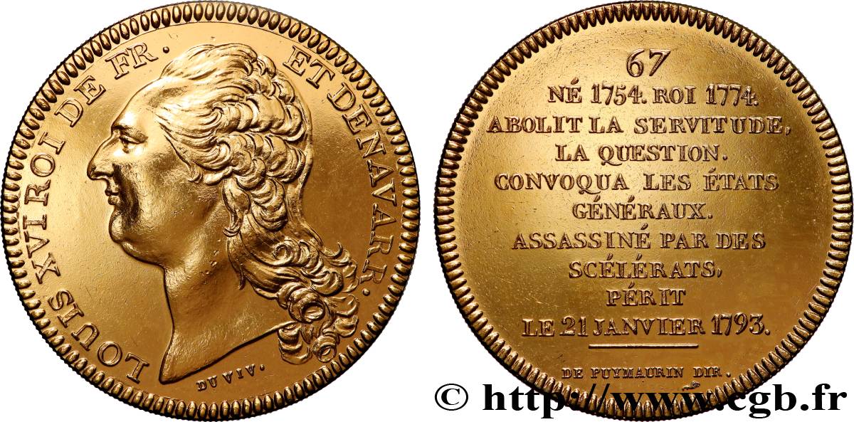 SÉRIE MÉTALLIQUE DES ROIS DE FRANCE Médaille, Louis XVI - 67 - refrappe ultra-moderne MBC+