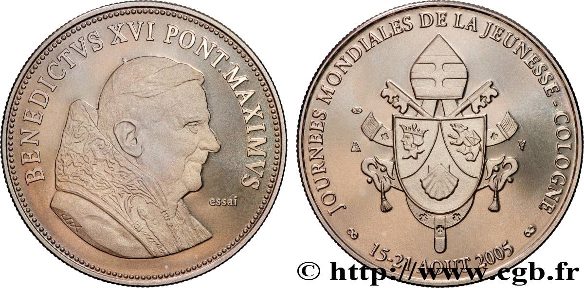 VATICAN ET ÉTATS PONTIFICAUX Médaille, Essai, Journées mondiales de la jeunesse, Cologne SUP