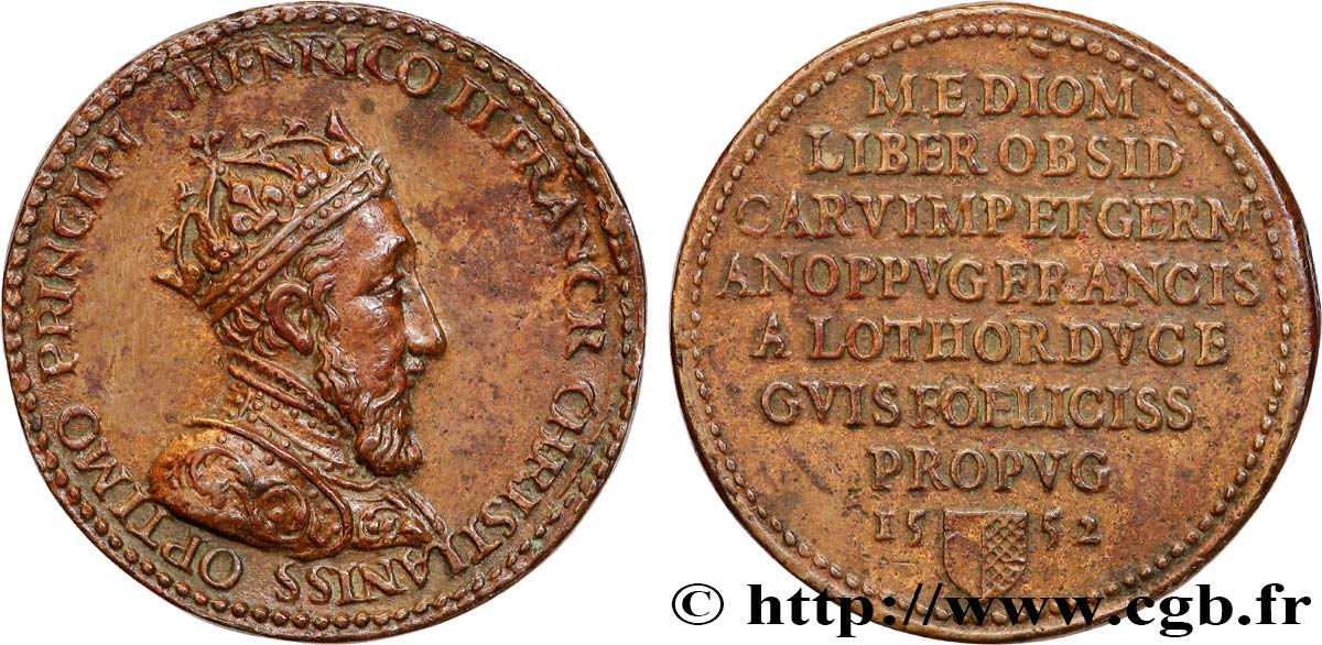 HENRI II Médaille, Restauration de la république de Sienne TTB+