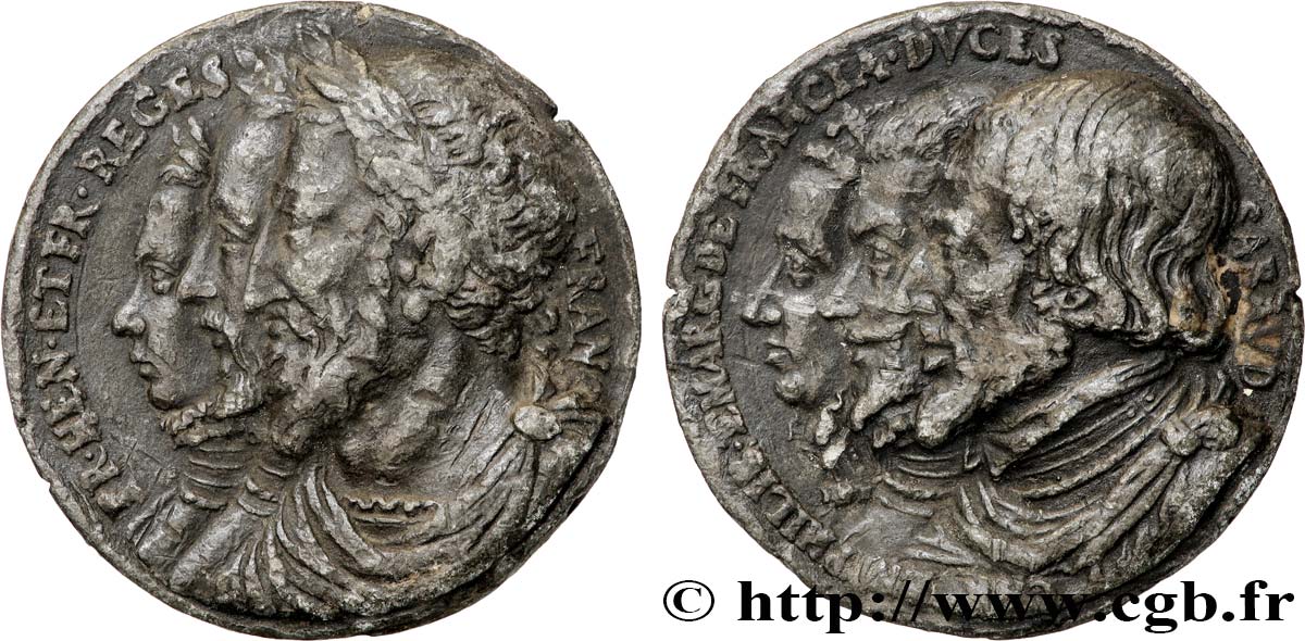FRANÇOIS II Médaille, François Ier, Henri II et François II et les Ducs de Savoie TTB