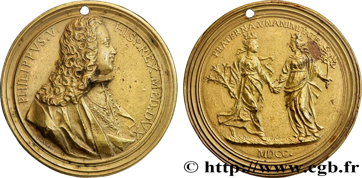SPAIN - KINGDOM OF SPAIN - PHILIP V OF BOURBON Médaille, Accession au trône AU