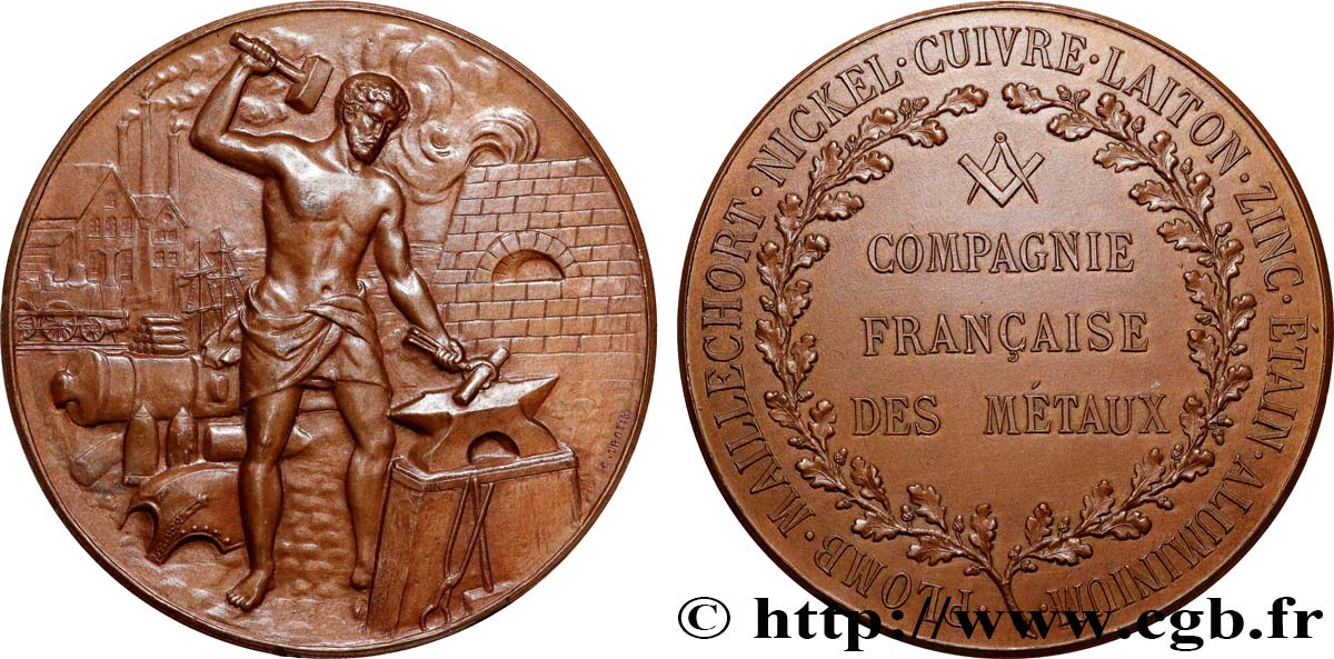 TROISIÈME RÉPUBLIQUE Médaille, Compagnie française des métaux SUP