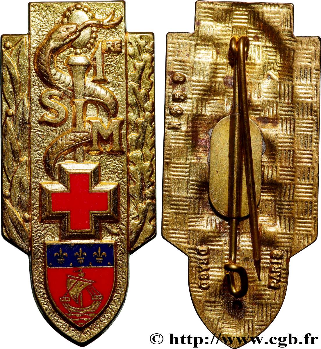 TERCERA REPUBLICA FRANCESA Insigne, 1ère section infirmiers militaires MBC+