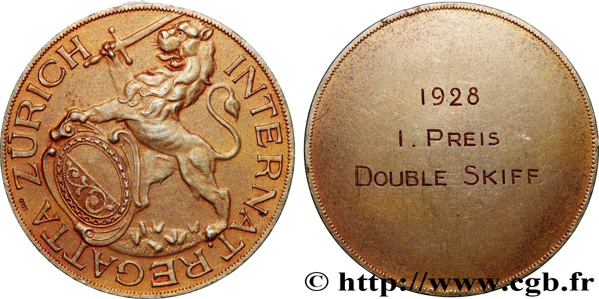 SUIZA - CANTÓN DE ZÚRICH Médaille, Régate Zurich MBC+