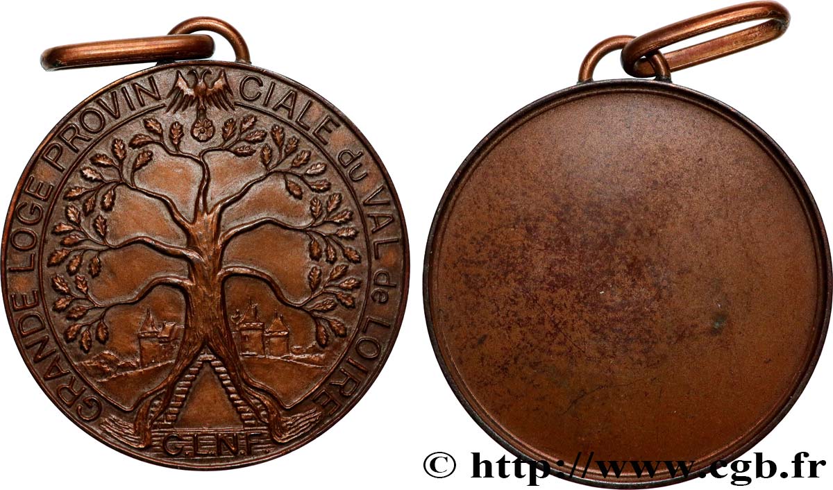 V REPUBLIC Médaille, Grande Loge Provinciale du Val de Loire AU/AU
