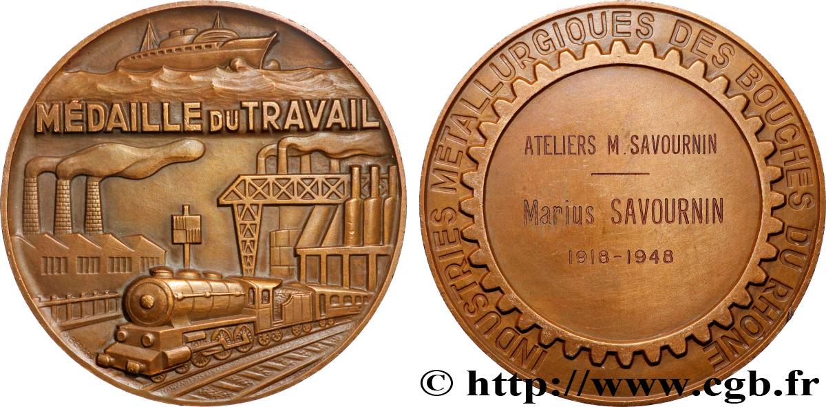 QUATRIÈME RÉPUBLIQUE Médaille du travail, Industries métallurgiques TTB+
