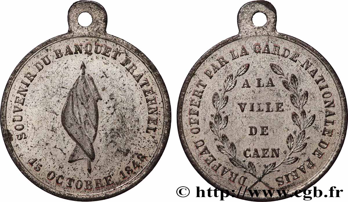 DEUXIÈME RÉPUBLIQUE Médaille, Souvenir du banquet fraternel TTB/ttb+