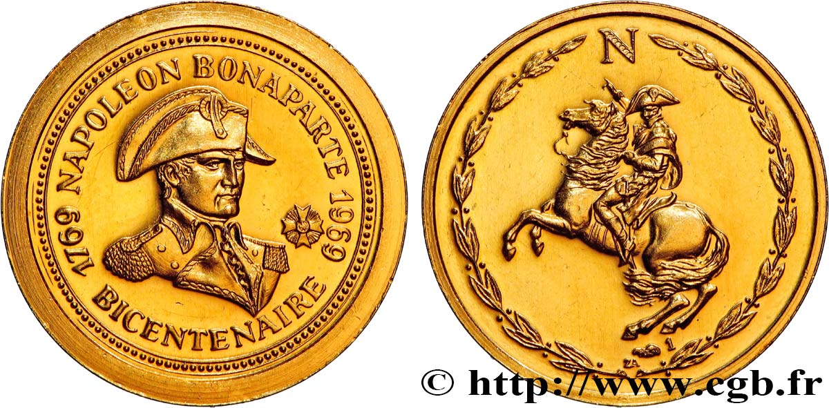 CINQUIÈME RÉPUBLIQUE Médaille, Bicentenaire de la naissance de Napoléon Ier SUP