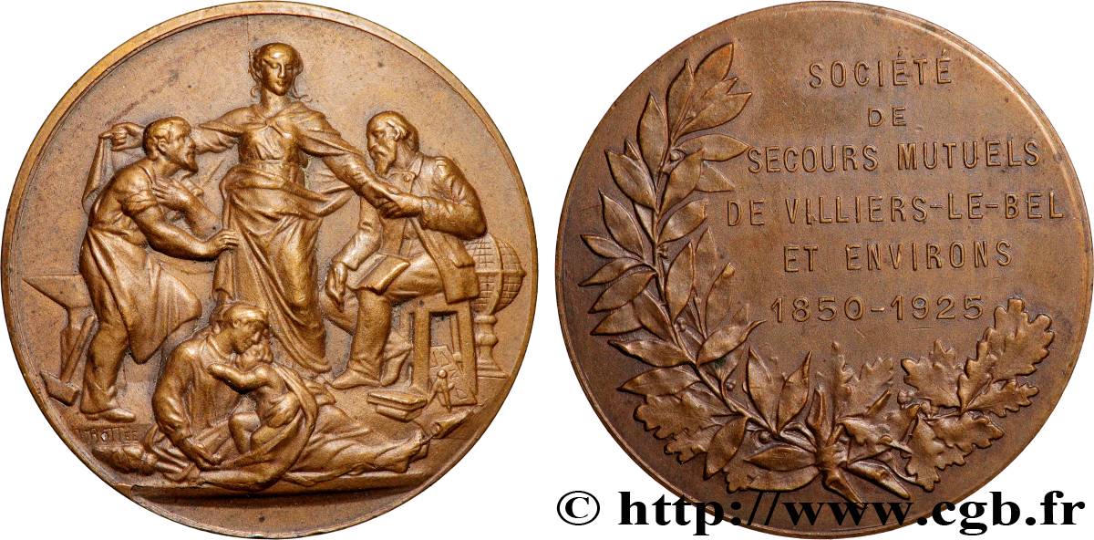 ASSURANCES Médaille, 75e anniversaire des Secours mutuels de Villiers-le-Bel AU/AU