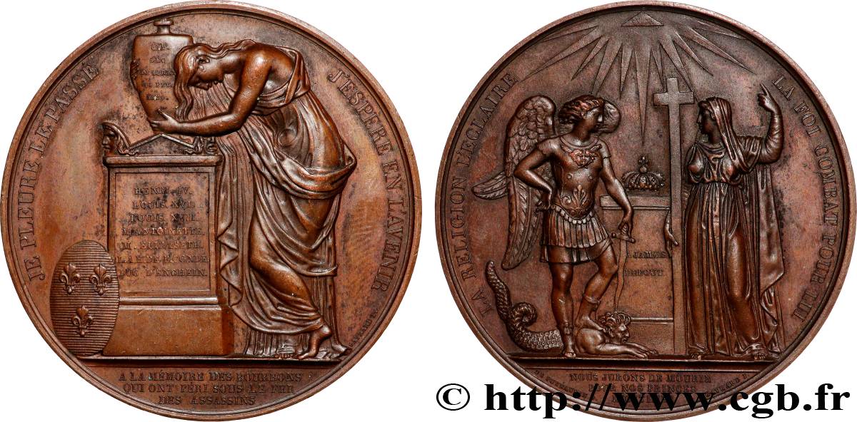 LOUIS XVIII Médaille, Hommage aux Bourbons TTB+
